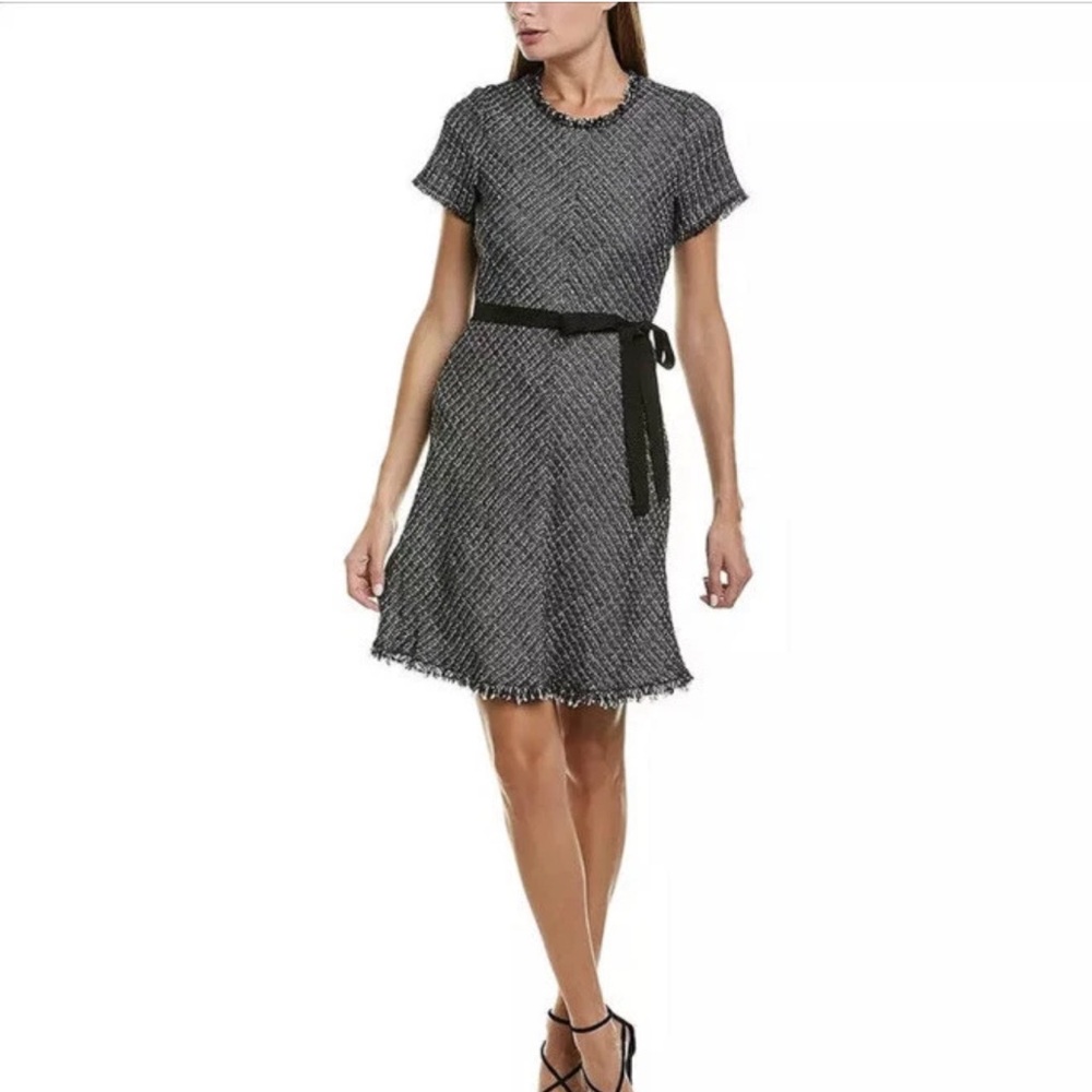 NWT $495 Rebecca Taylor Tied Tweed Fit-&-Flare Dress Size 4